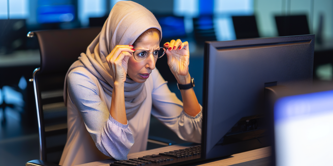 A person monitoring investment portfolio on a computer screen for regular review