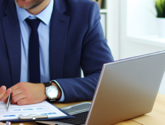 Meeting with a financial advisor in a professional setting